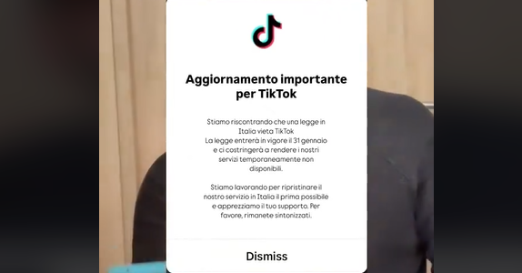 No, non è vero che TikTok chiuderà in Italia il 31 gennnaio