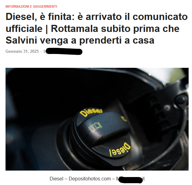 No, non è vero che il Codice della Strada ha vietato il Diesel e "Salvini ti prende a casa"
