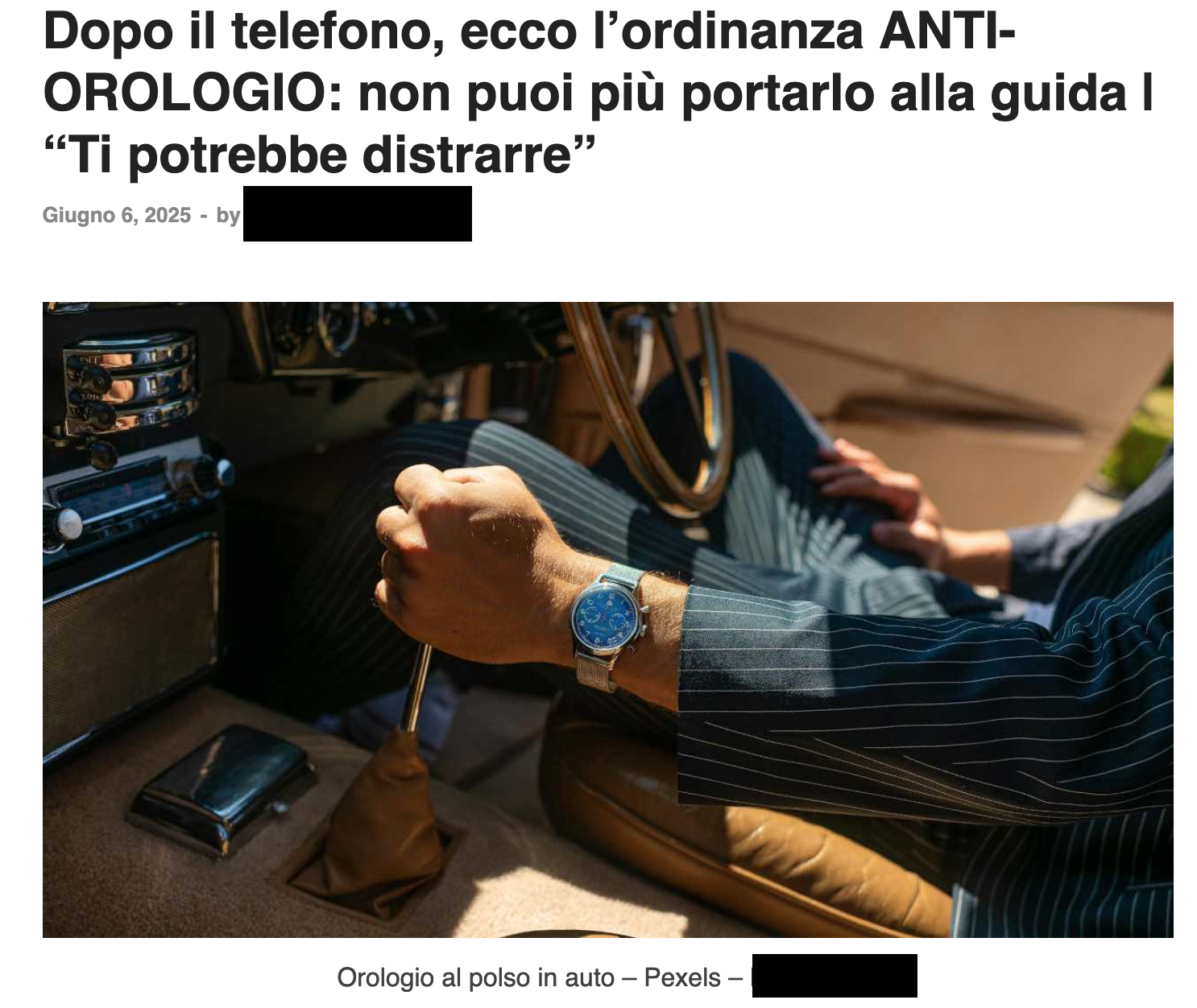 No, non esiste alcuna ordinanza anti-orologio alla guida