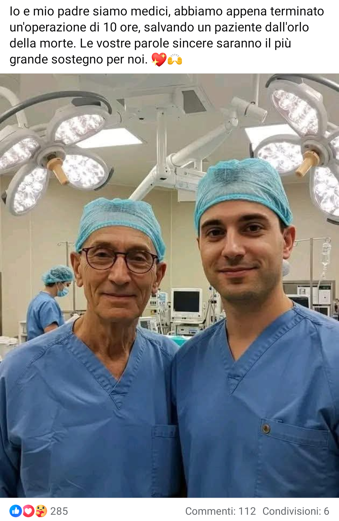 Padre e figlio medici che hanno salvato un uomo in dieci ore sono creazioni dell'AI