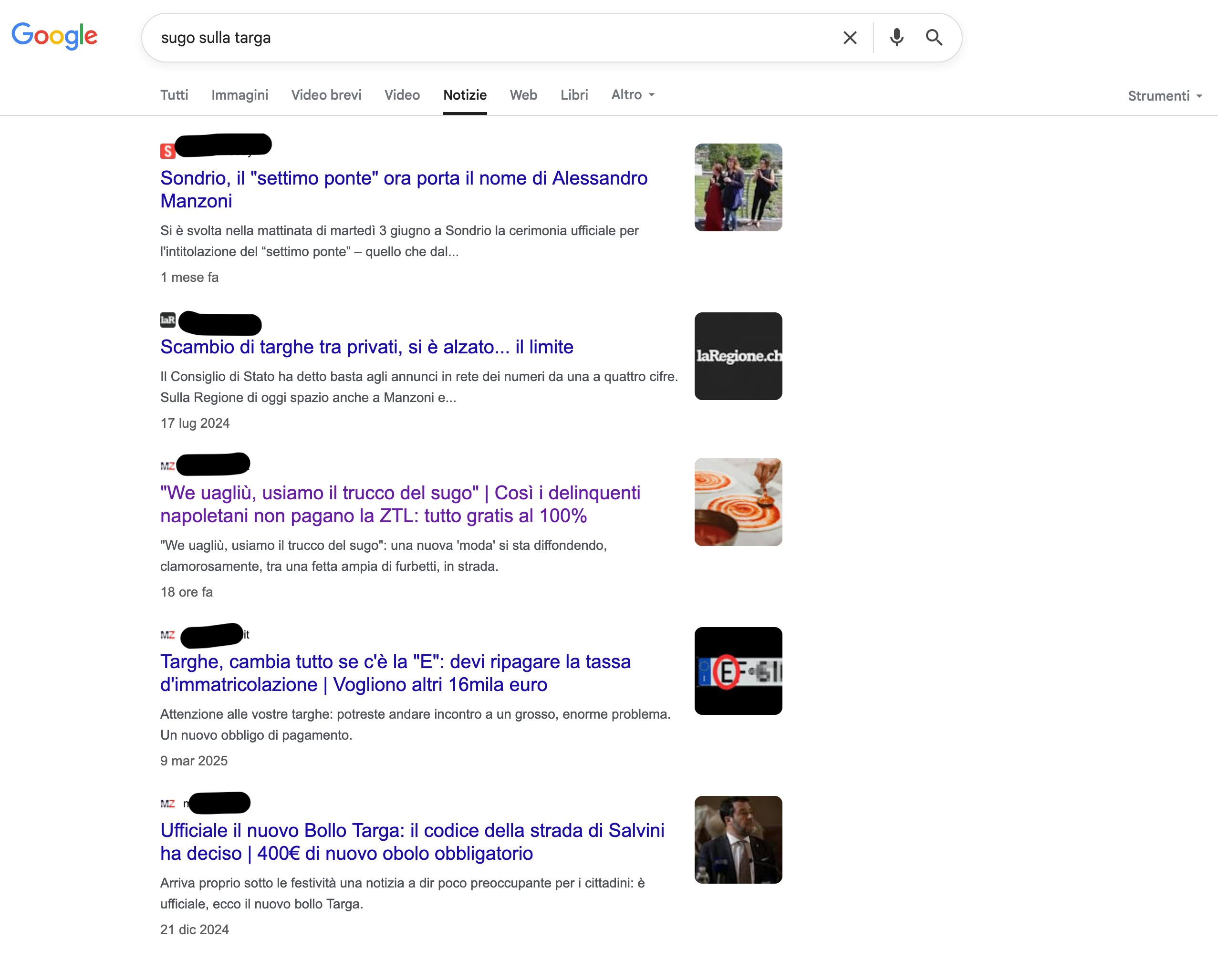 La ricerca su Google News