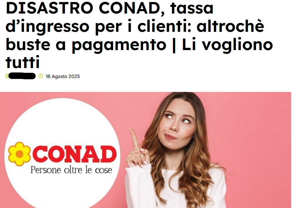 Non esiste alcuna "tassa all'ingresso Conad"