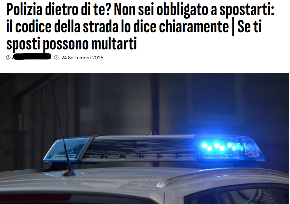 Variante con la Polizia