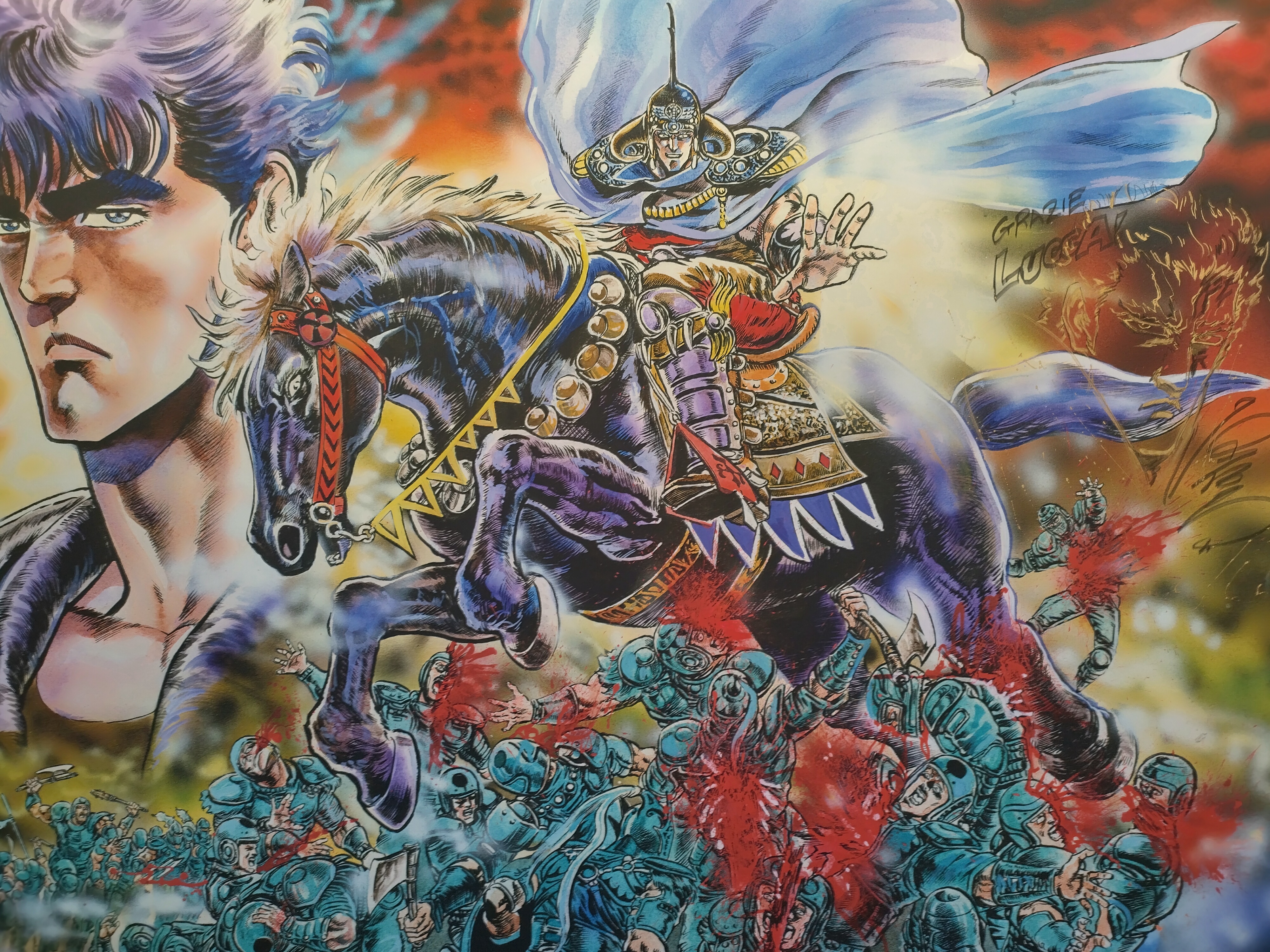Copertina di Ken il Guerriero donata a Lucca Comics