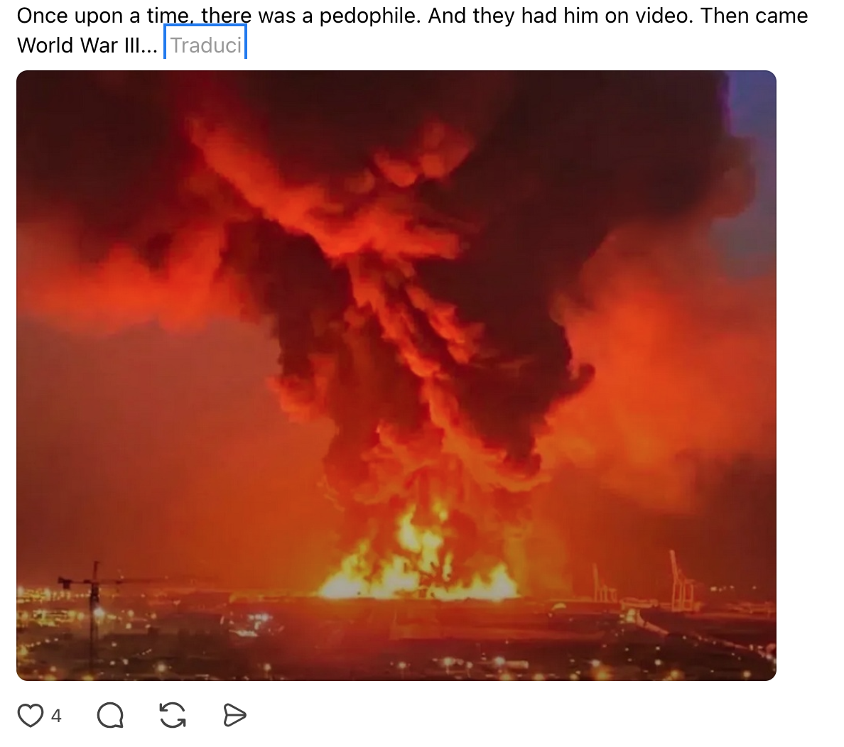 Questa foto degli "orrori della terza guerra mondiale in Iran" è pesantemente ritoccata (con AI)