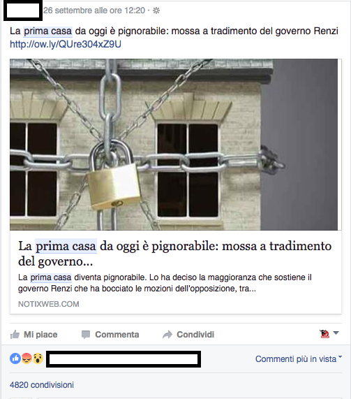PRECISAZIONI La prima casa diventa pignorabile Bufale