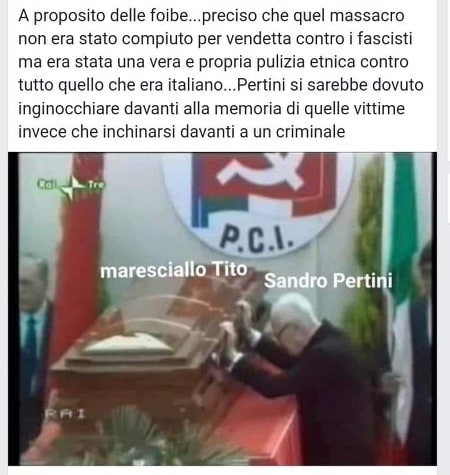 La presunta foto di Pertini inginocchiato davanti alla tomba di Tito