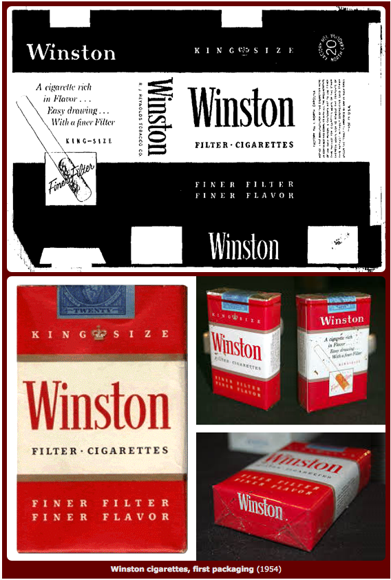 Pacchetto di sigarette Winston del 1954