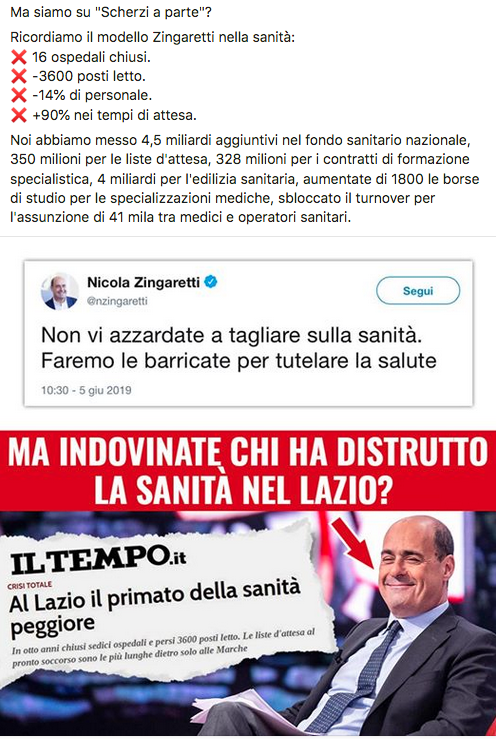 Ma siamo su Scherzi a Parte? Zingaretti ha distrutto la sanità nel Lazio!