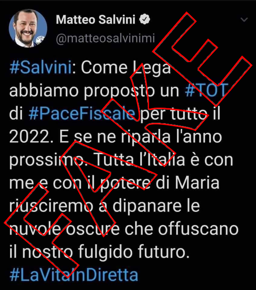 Il falso tweet di Salvini