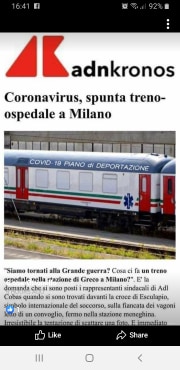 Coronavirus: spunta treno ospedale "piano di deportazione" a Milano