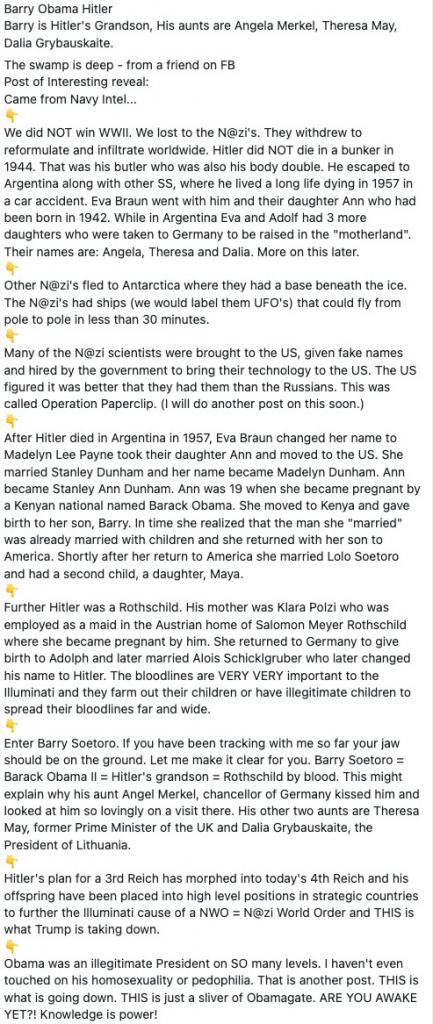 Obama nipote di Eva Braun, viaggi nel tempo ed altre bizzarrie in salsa Q