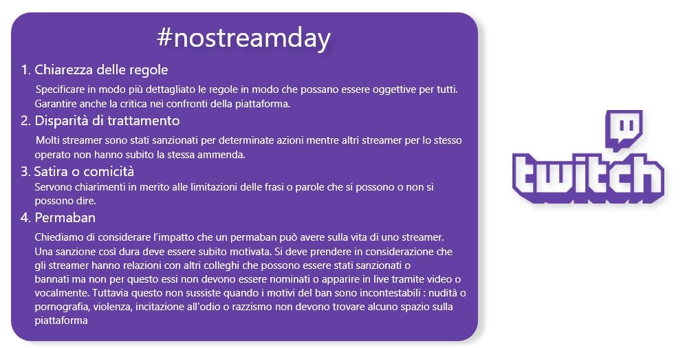 No Stream Day: la protesta corre su Twitch