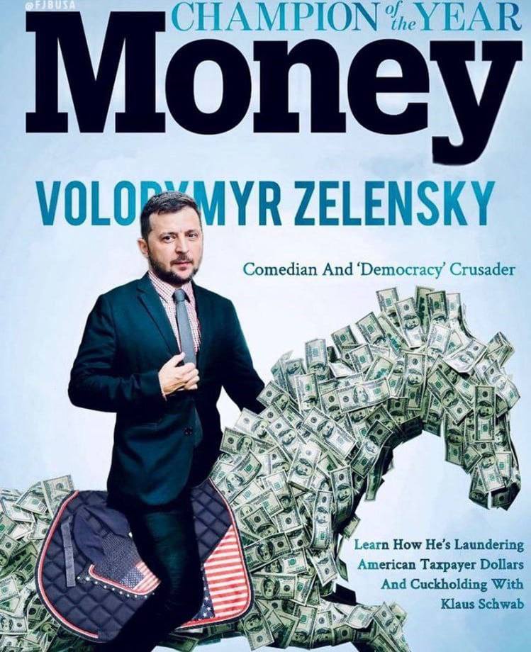La copertina di Zelensky re della corruzione è un fake satirico