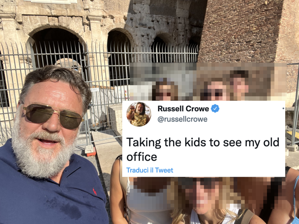 Russel Crowe al Colosseo: "Porto i ragazzi a vedere il mio vecchio ufficio"