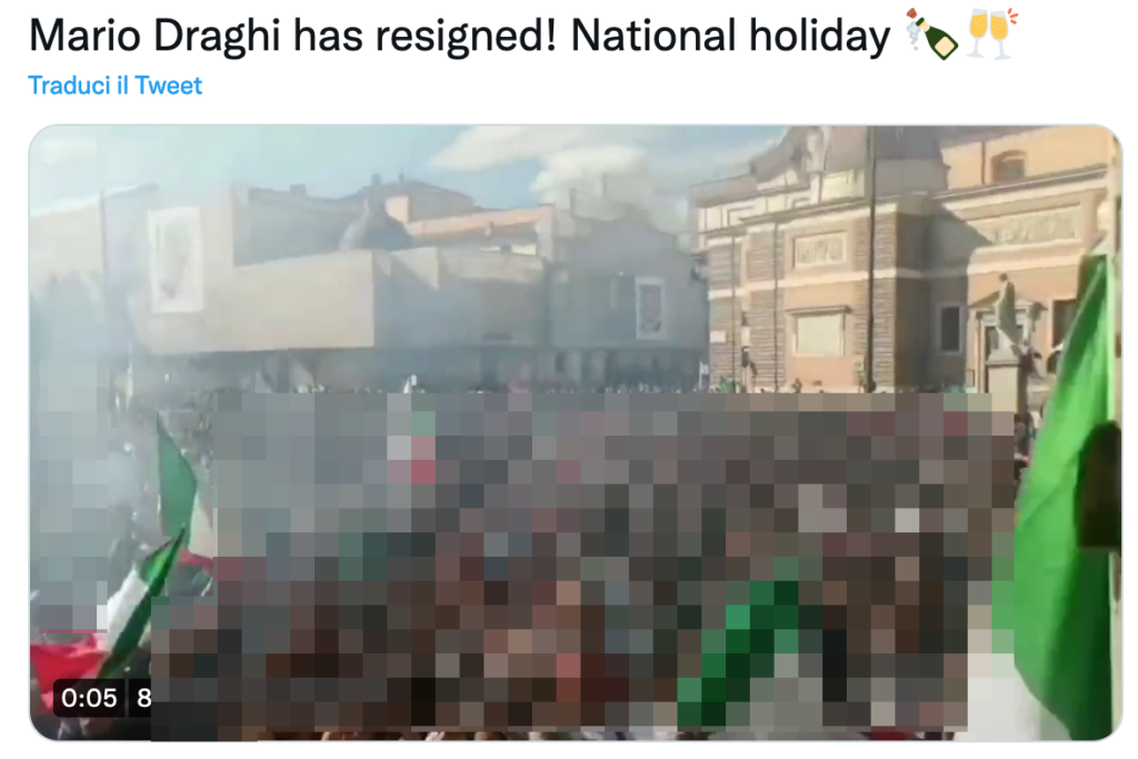 La "manifestazione contro Draghi" riciclata da fake contro NATO e Ucraina