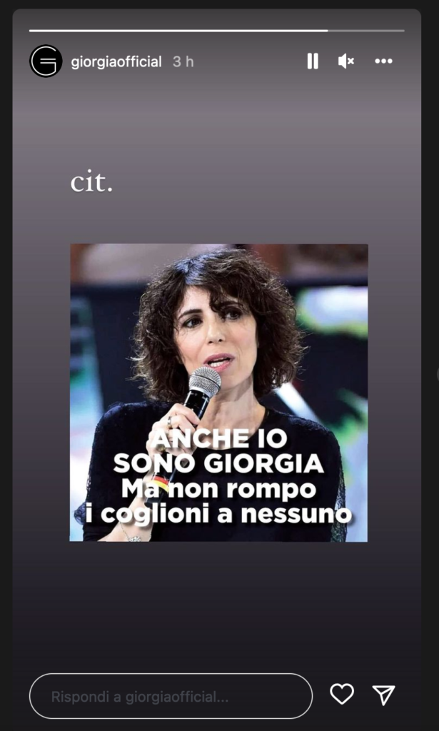 "Anche io sono Giorgia ma..."