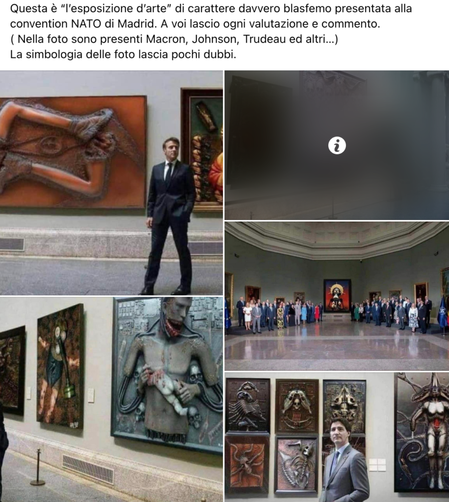 I fotomontaggi dei leader della NATO coi quadri satanici sono dei falsi