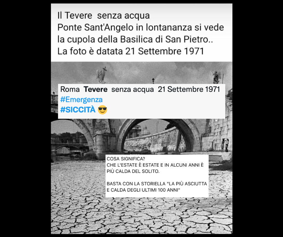 Perché scoprire che c'è stata siccità a Roma nel 1971 non vi aiuterà oggi