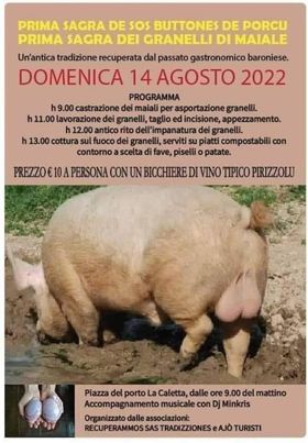 Il poster della sagra dei granelli pubblicato per far arrabbiare gli animalisti