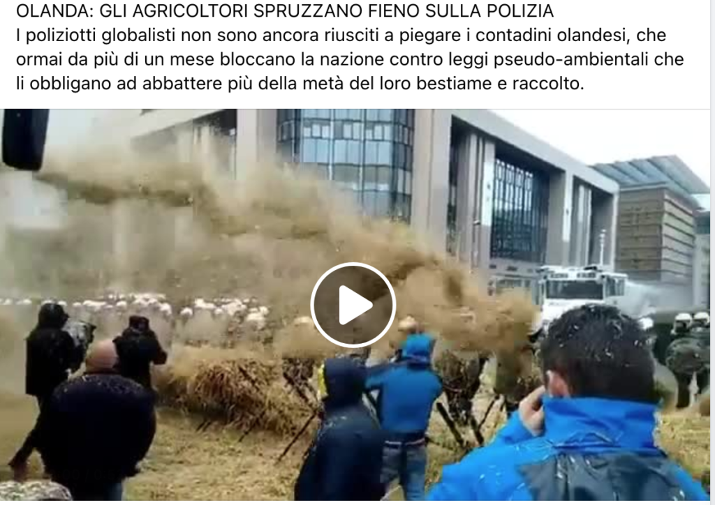 Il video degli agricoltori dei Paesi Bassi non riguarda le proteste sul clima