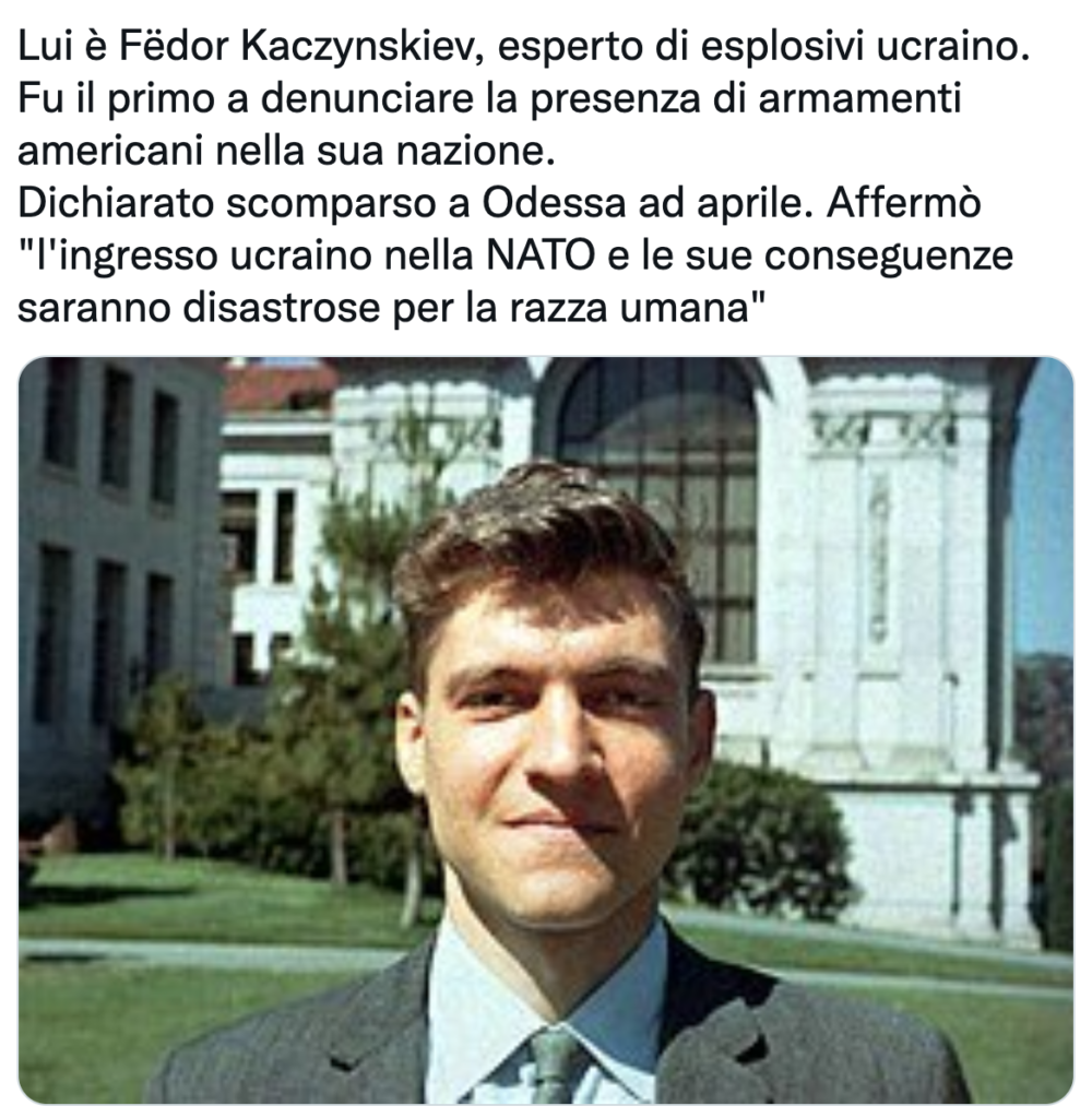 L'esperto Fëdor Kaczynskiev: come i proPutin "arruolarono" Unabomer