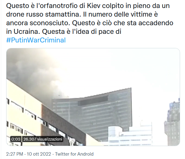 L’orfanotrofio di Kiev colpito da un drone russo non è l'orfanotrofio di Kiev