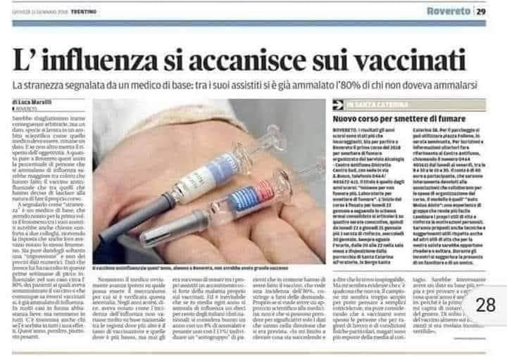 L'influenza si accanisce contro i vaccinati: della malattia sbagliata, del 2018