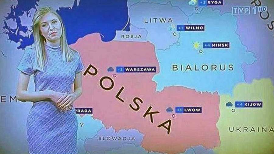 Per le fonti russe la signorina del meteo polacco ha annesso l'Ucraina