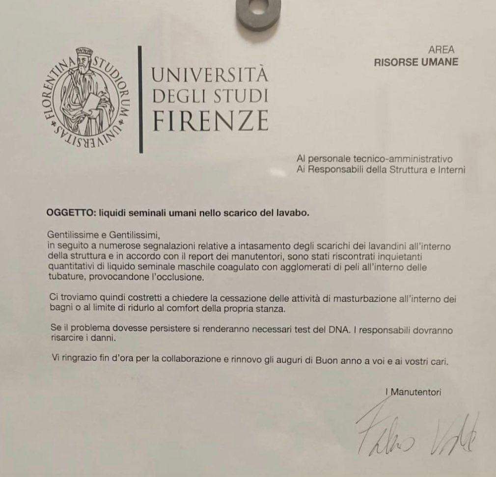 I lavandini intasati di liquido seminale a UniFi: bufala USA sbarca in Italia