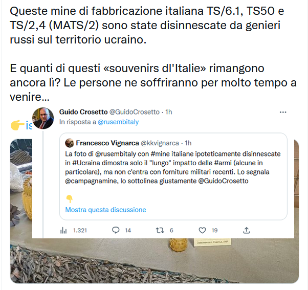 "L'Italia non fornisce mine antiuomo": la risposta di Crosetto alla Russia