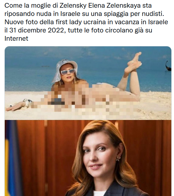 La finta foto di Lady Zelensky nuda e l'ossessione delle "fonti russe"