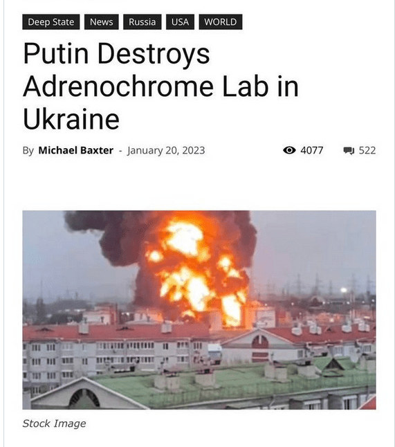 Putin distrugge un biolab di Adrenocromo con Trump, ma era satira