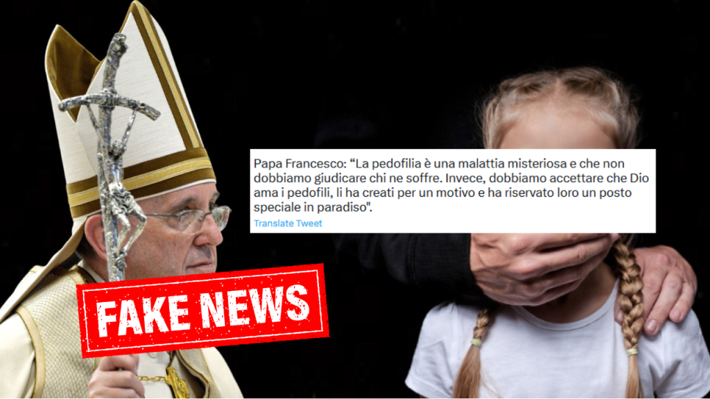La fake di Papa Francesco che assegna "un posto in Paradiso ai pedofili"