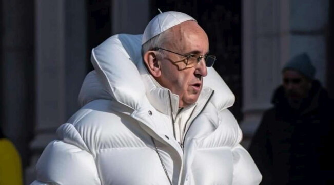 La foto del Papa col piumino è un fake e voi avete un problema