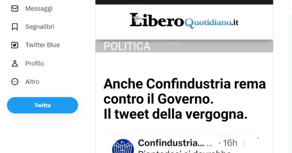 No, non è vero che Libero è caduto nel tweet parodia di Confindustria