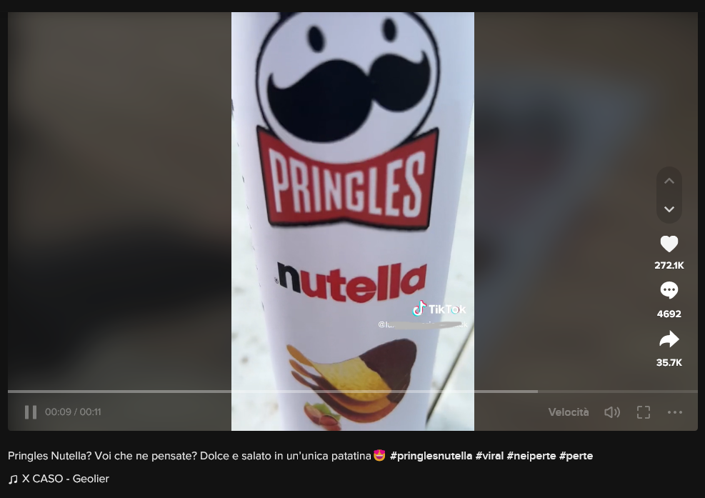 La leggenda metropolitana delle Pringles alla Nutella sbarca in Italia