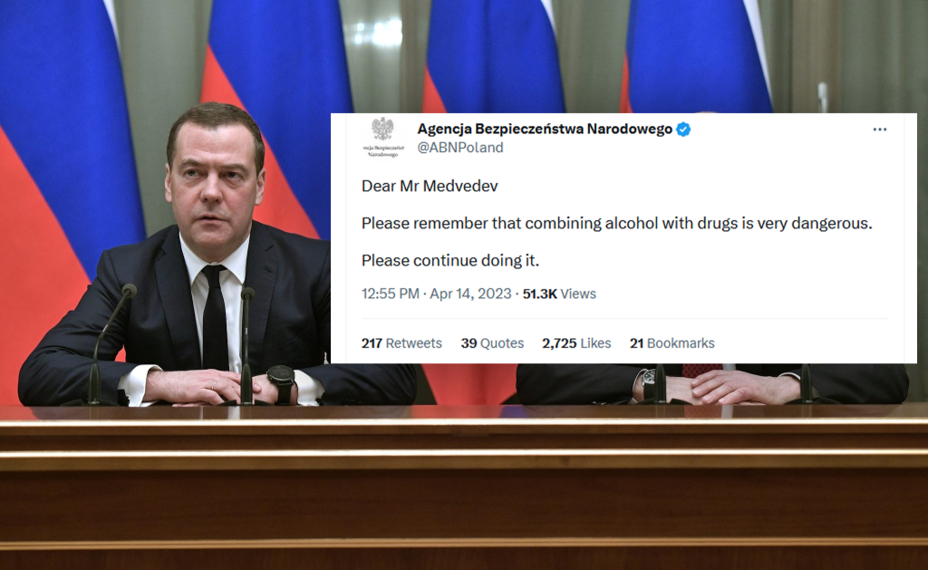 I Servizi di Sicurezza Polacchi blastano Medvedev (su Twitter)