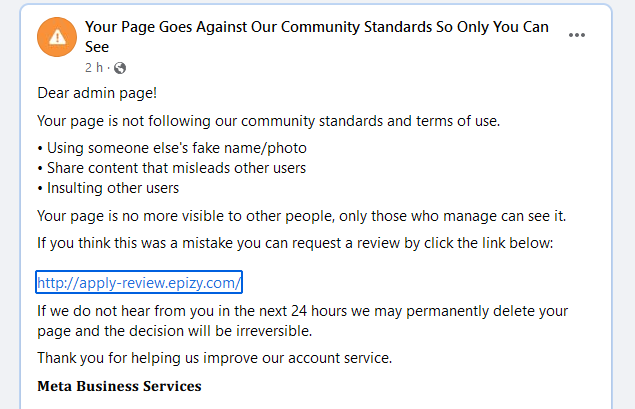 "Dear Admin Page": la truffa della falsa pagina di assistenza Facebook