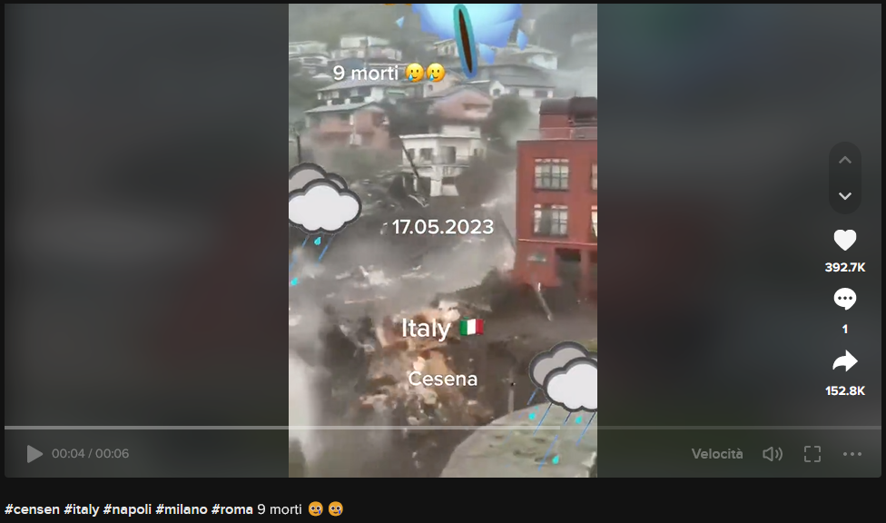 Il "video dei nove morti a Cesena" è clickbait da TikTok