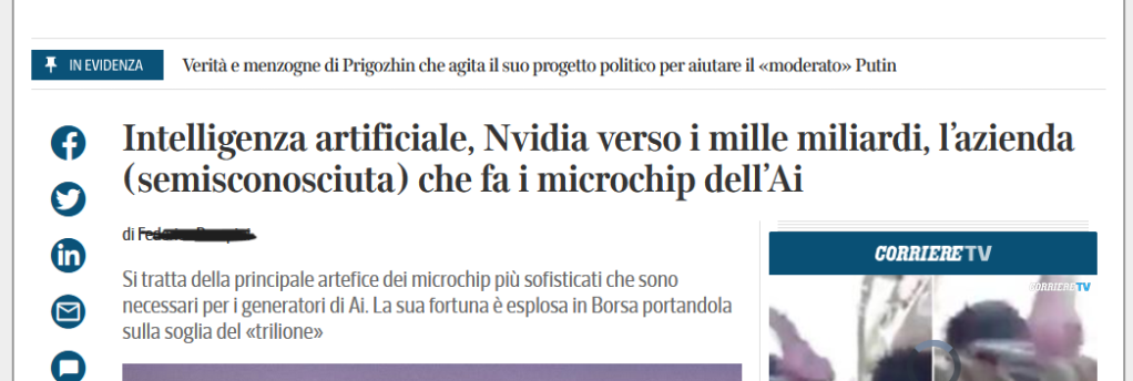 Il titolo errato su nVidia