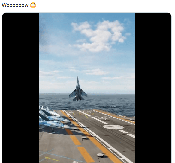 Lo strano atterraggio verticale dell'aereo russo è tratto da un videogame