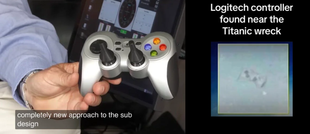 Il pad del Titan e il pad fotoritoccato: notare la differenza negli stick analogici