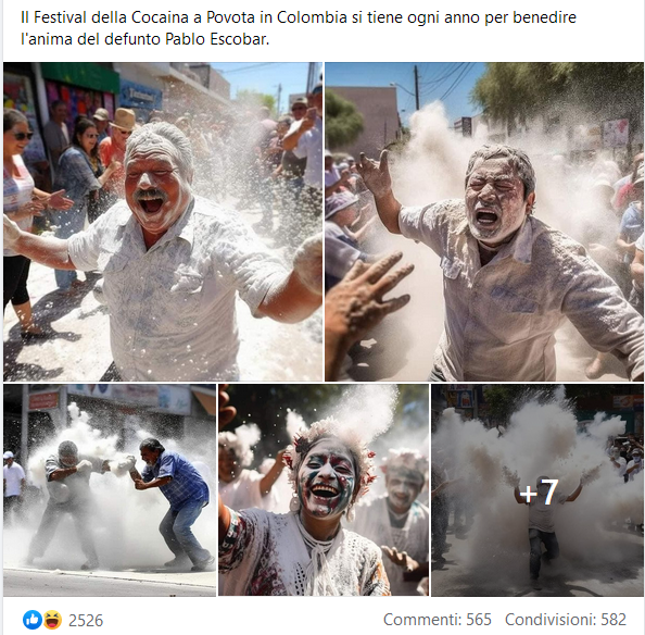 Il festival della cocaina in Messico è una creazione mediante AI