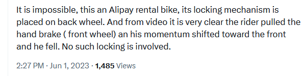 Tweet in cui viene contestato il contenuto