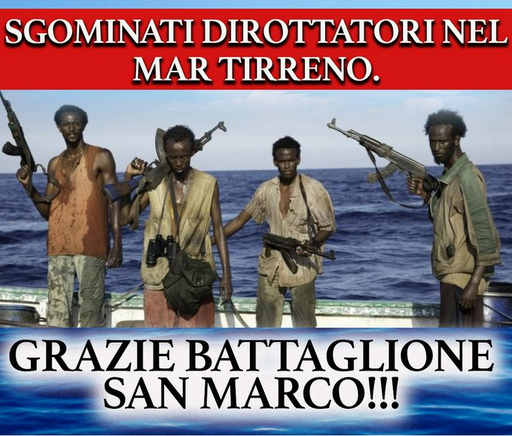 I dirottatori della nave turca sul manifesto sono di un film sui pirati somali