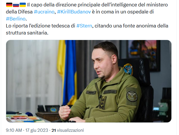 Un falso articolo di Stern dichiara che il direttore alla difesa Ucraino è in coma