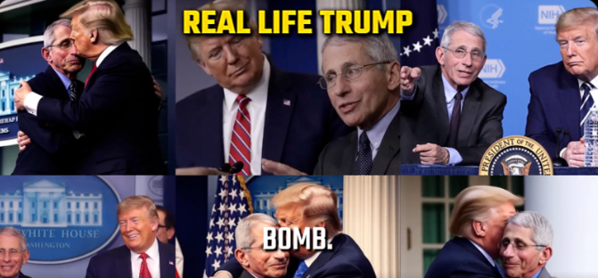 trump abbraccia anthony fauci