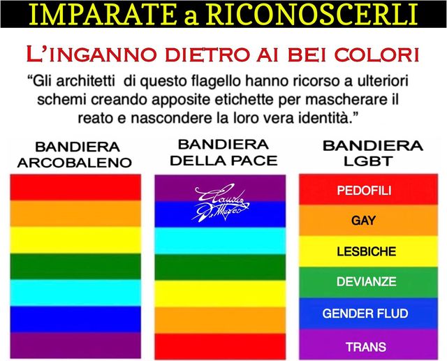 I colori della bandiera arcobaleno rappresentano anche pedofili e devianze? No, solo fantasia social