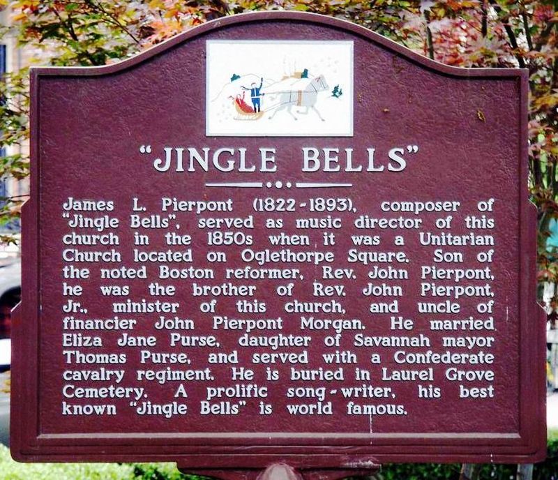 "Jingle Bells composed here" commemorative plaque in Savannah, Georgia, Wikimedia